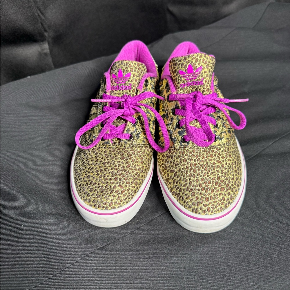 adidas gold Leopard Print Shoes with Pink Accents